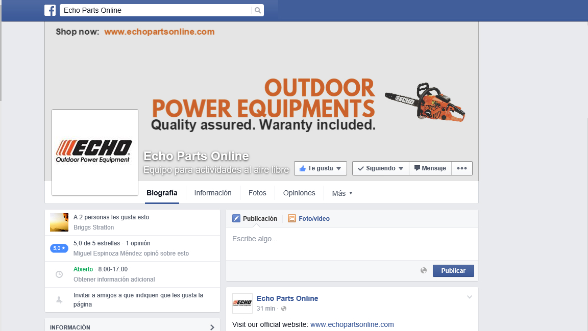 Echo Parts Online - Facebook Fan Page